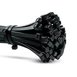 ERKO Kabelbinder 400 x 4,8 mm Schwarz 100 Stück - Wetterfest und Stabil für...