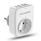 Charmofun USB Steckdose, Steckdosenadapter mit 3 USB Ladegerät (3A) und 1 Typ-C...