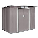 HATTORO P100 Metall Gerätehaus 213×130×173cm Geräteschuppen Schuppen...