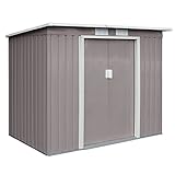 HATTORO P100 Metall Gerätehaus 213×130×173cm Geräteschuppen Schuppen...