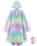 Mädchen Regenmantel Leichte Kinder Regenjacke Wasserdicht Kleinkind Regenponcho...