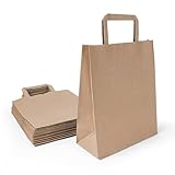 Inoverse 50 stk Papiertüten mit Henkel, Papiertragetaschen, 22+10x28 cm...