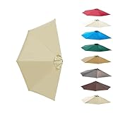 MACAGGTNTU 270cm Halb Sonnenschirm Ersatzbezug 5 Streben Halbrund Sonnenschirm...