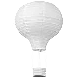 30cm Papierlaterne Runde, Weiß Papierlampion Heißluftballon Papierlaterne Deko...