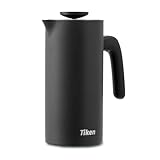 Tiken 1L French Press Edelstahl Double-Wall Vakuum Thermo Kaffeebereite...