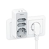 TESSAN Doppelstecker für Steckdose, 3600W Steckdosenadapter, Mehrfachstecker...