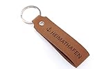 Festland DESIGN® Schlüsselanhänger Leder mit Gravur HEIMATHAFEN und Anker -...