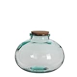 MICA Olly Vase, Glas, Kork, transparent, 29 x 29 x 23 cm, Plastic, Multicolor