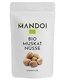 Mandoi BIO Muskatnuss 12 Stück, Muskat Nuss aus Sri Lanka. Muskatnüsse ganz,...