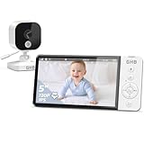 GHB Babyphone mit Kamera 5 Zoll 720P HD 5000mAh IPS-Display VOX-Modus...