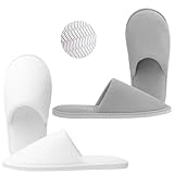 AevYxq 2 Hotelslipper, Hausschuhe Gäste, Weiche Hausschuhe 38-44, Grau Und...