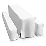 TEXMAXX® Hussen Bierzeltgarnitur 3-teiliges Set - 50 cm x 220 cm in Weiss / 2...
