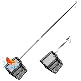 2 Stück Kescher Aquarium, 3 Zoll Aquarium Fischnetz Netz mit Edelstahl...