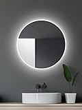 Talos LED Badspiegel rund 60 cm - Spiegel mit Beleuchtung - Badezimmer...