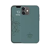 turtleandcase Silikonhülle für iPhone 12 Mini (5,4') - Liquid Silicone Case - Kostenloses Panzerglas - Hochwertiges Silikon mit Rundumschutz - Kratzfestes Mikrofaserfutter Schutzcase (Piniengrün)