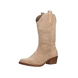 Elara Damen Cowboy Stiefel Biker Boots Chunkyrayan 301-A32S NewKhaki-41