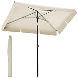SONGMICS Sonnenschirm 200 x 125 cm, Balkonschirm UPF 50+, Sonnenschutz,...