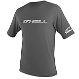 O'Neill Wetsuits Men's Basic Skins Short Sleeve Sun Shirt Rash Vest, Graphite,...