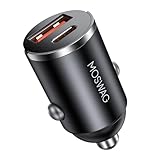 MOSWAG Zigarettenanzünder USB Ladegerät, Mini Autoladegerät USB C QC 3.0,...