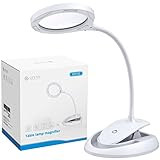 eSynic Lupenleuchte LED 2 in 1 Lupe 5X 10X Lupenlampe Schreibtischlampe Lupe mit...
