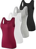 vislivin Elastische Tank Tops für Damen Unterhemden 4er Pack...