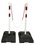 UvV Stahl Kettenpfosten Set SteelON 40mm Stahlpfosten + 15 kg schwere Fußplatte...