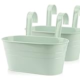 ABSDON 2pcs Hängender Blumentopf Metall mit Haken Balkon Blumentopf Hängend...