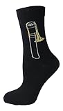 Musik-Socken mit eigenwebter Posaune, Blasmusik, 1 Paar (DE/NL/SE/PL, Numerisch,...
