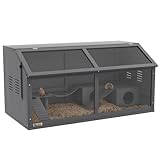 PawHut Hamsterkäfig aus Holz, 100cm Nagerhaus, Kleintierstall, Spielhaus mit...