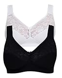 SUSA Baumwoll BH Damen 2er Pack - Basic 27931 - Größe B-E - Bügelloser BH mit...