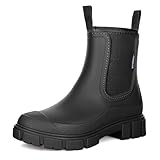 Yenxapei Gummistiefel Damen Wasserdicht Boots，Halbhohe Regenstiefel Chelsea...