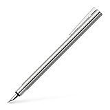 Faber-Castell 342000 - Füller Neo Slim Edelstahl, Federbreite M, silber...