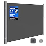 SONGMICS Seitenmarkise mit Stahl-Kasten, rostbeständig, ausziehbar, 180 x 450...