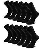 QINCAO 6 Paar Socken Herren Damen Baumwolle Herrensocken Schwarz Sport Socks...