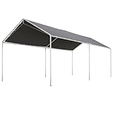 Outsunny Carport Vorzelt für Auto 6 x 3 m verzinkter Stahl Robustes Dach PE...
