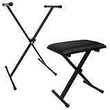 KEYBOARDSTÄNDER MIT HOCKER - X - SET KEYBOARDSTÄNDER KEYBOARDBANK - SIMPLE...