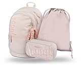 Baagl Schulrucksack Set Jungen Mädchen 3 Teilig, Schultasche für Grundschule...
