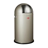 Wesco Pushboy Mülleimer in der Farbe neusilber, pulverbeschichtetes Stahlblech,...