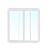 Aluminium Schiebefenster - 2-Fach Verglasung Klarglas - 4/10/4 - weiß - BxH:...
