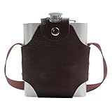 UZSUZZ Edelstahl Flachmann 532 ml/18oz XL Flachmann Set aus Edelstahl mit Braun...