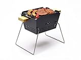 Knister Grill Holzkohlegrill - Small, Stahl Grill klein, BBQ Grill Holzkohle zum...