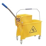 VIOVIE Profi Reinigungswagen (20 Liter) mit Flachpresse für alle gängigen...