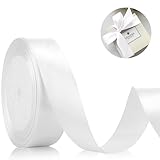 Geschenkband Satinband 22m, 20mm Breit Geschenkband, Weißes Schleifenband für...