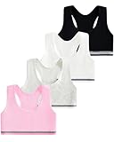 Domee Mädchen BHS Sport Bustier Baumwolle für 6-12 Jahre 4er-Pack...