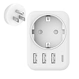 Reiseadapter USA-Adapter USA mit 3 USB +1 Typ-C (3.4A),5-in-1 USA Adapter...