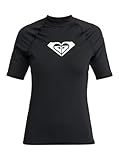 Roxy Whole Hearted - Kurzärmliger Rashguard mit UPF 50 für Frauen Schwarz