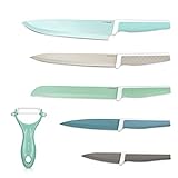 Navaris Messer Set 6-teilig inkl. Schäler - 5x Edelstahl Küchenmesser und 1x...
