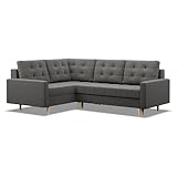 Mebligo - Ecksofa mit Schlaffunktion und Bettkasten Elma, Eckcouch mit Ottomane...