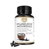 Pflanzliche Aktivkohle – aus der Kokosnuss - 180 Kapseln - 2.000 mg pro...
