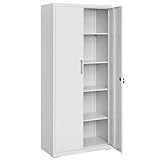 SONGMICS Aktenschrank, Mehrzweckschrank, Stahl-Aufbewahrungsschrank, 5 Ebenen,...